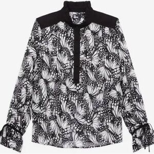 The Kooples Monochrome Butterfly Print Blouse